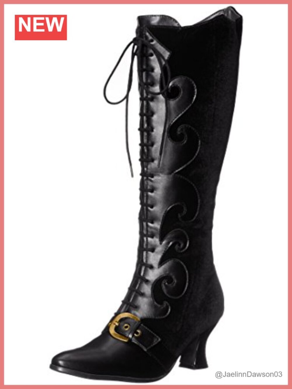 Women's Knee High Boots with Rhinestone Embellishment Faux Leather